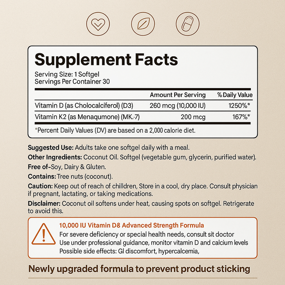 Nivora™ Vitamin D3 K2 Softgells